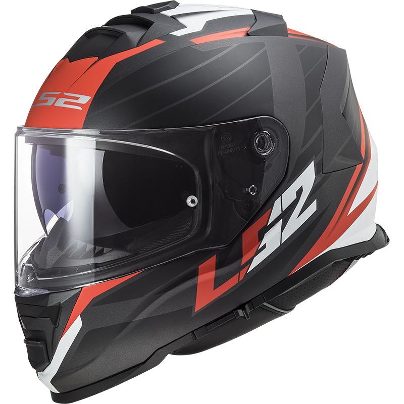 LS2 STORM NERVE Motorradhelm – Integralhelm In Matt Black/Red, Größe XL