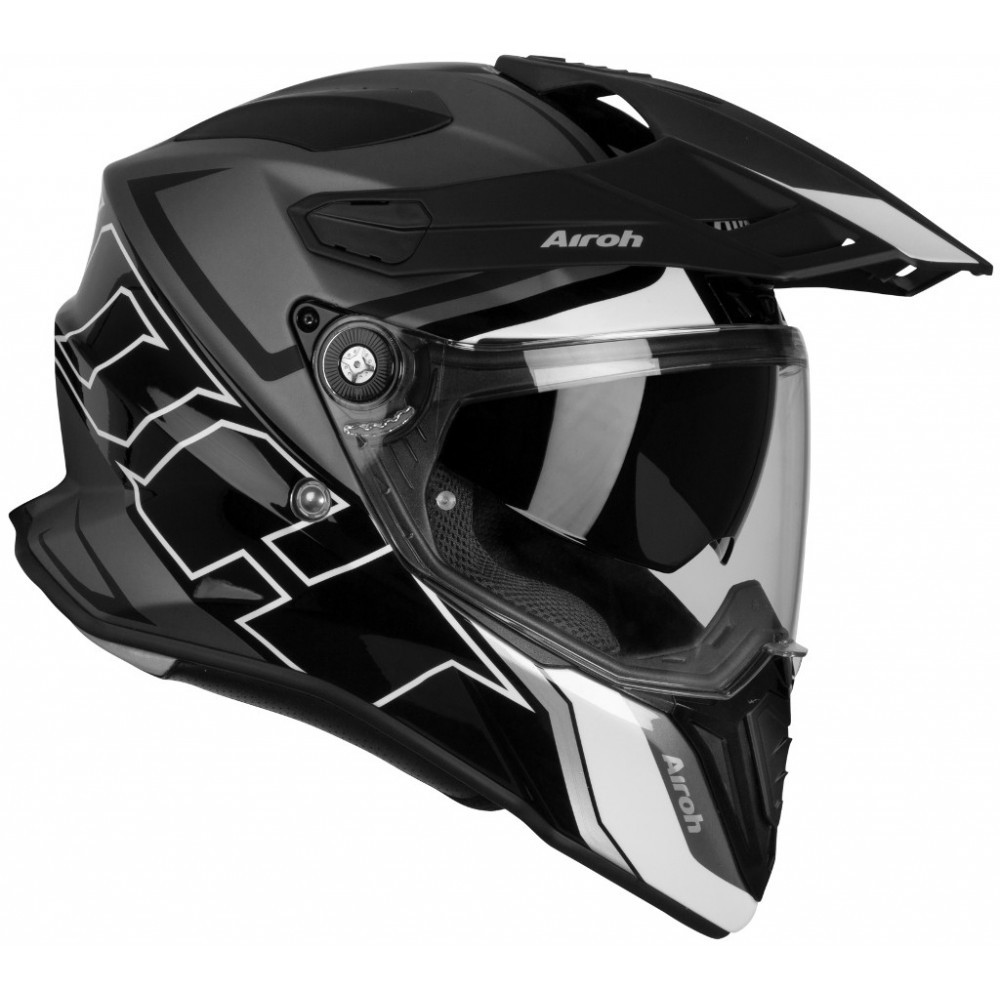 Airoh Commander Gloss/Matt Duo Black Dual Sport Motorcycle Helmet