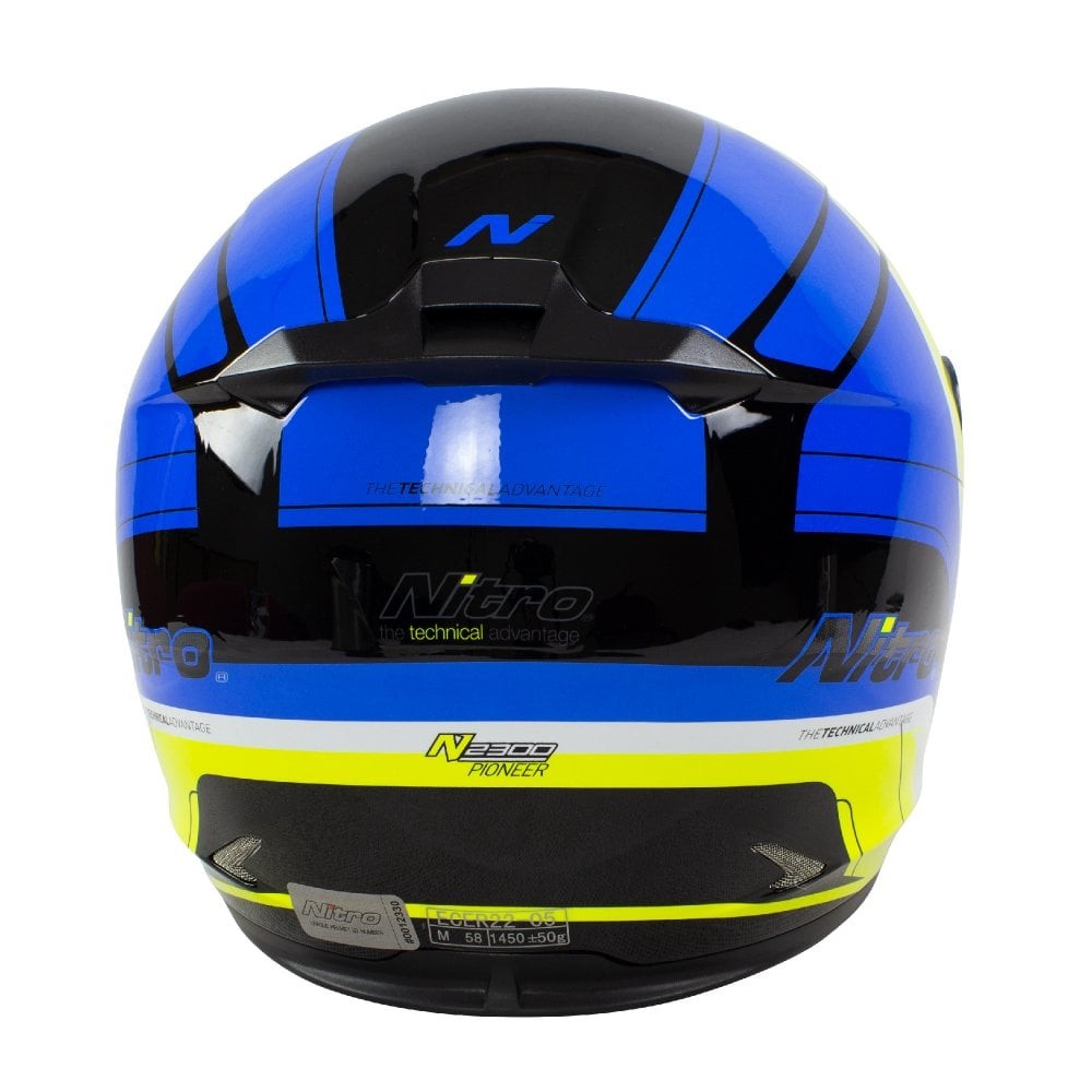 NITRO N2400 Pioneer Yellow Blue White Full Face Motorcycle Helmet