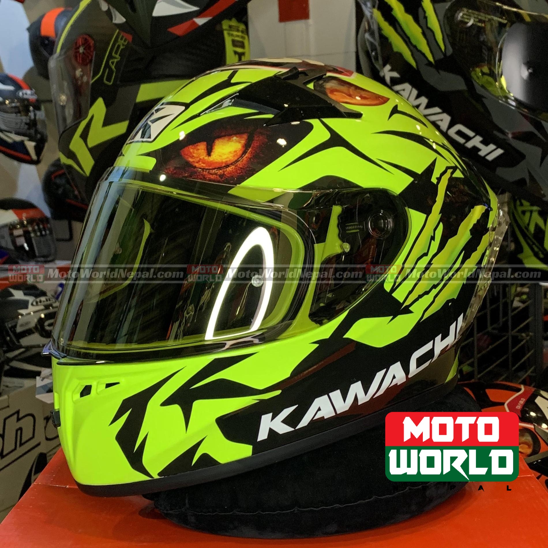 Kawachi Title Mpluse Diablo Deon Green Full Face Motorcycle Helmet