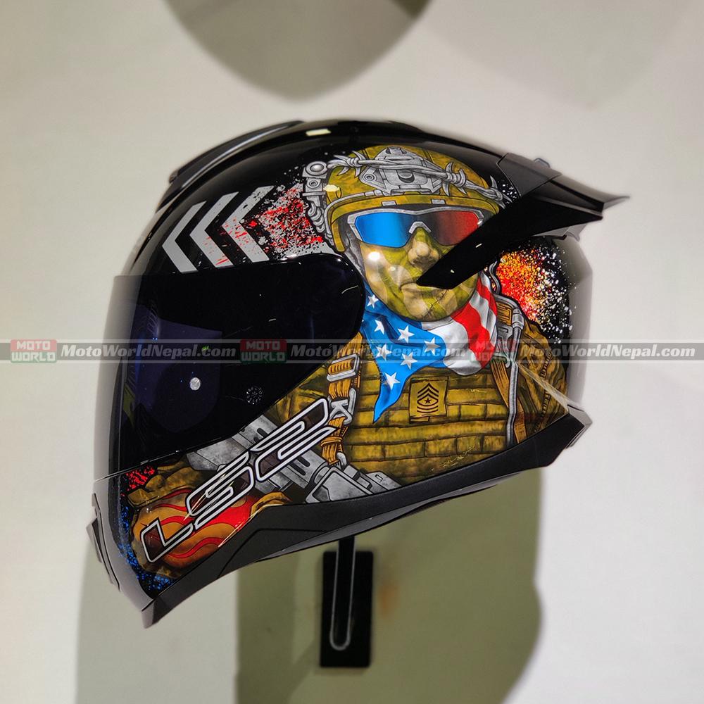 LS2 Flash FF802 Commando Full Face Motorcycle Helmet | Moto World Nepal