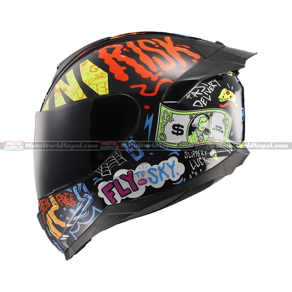 LS2 Flash FF802 VIBES Black Full Face Motorcycle Helmet | Moto World Nepal