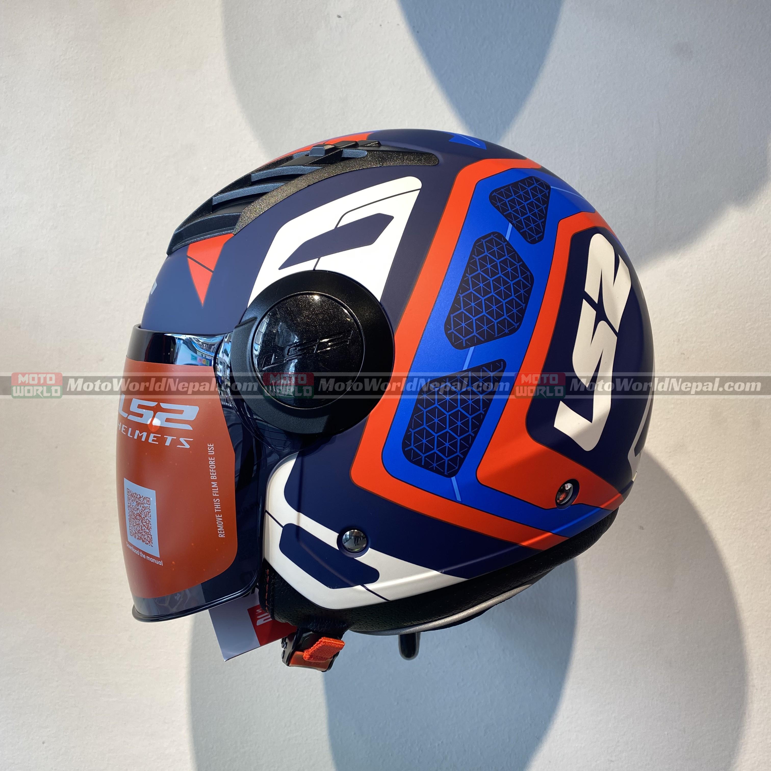 LS2 Airflow Android Matt Black Blue Red Half Face Motorcycle