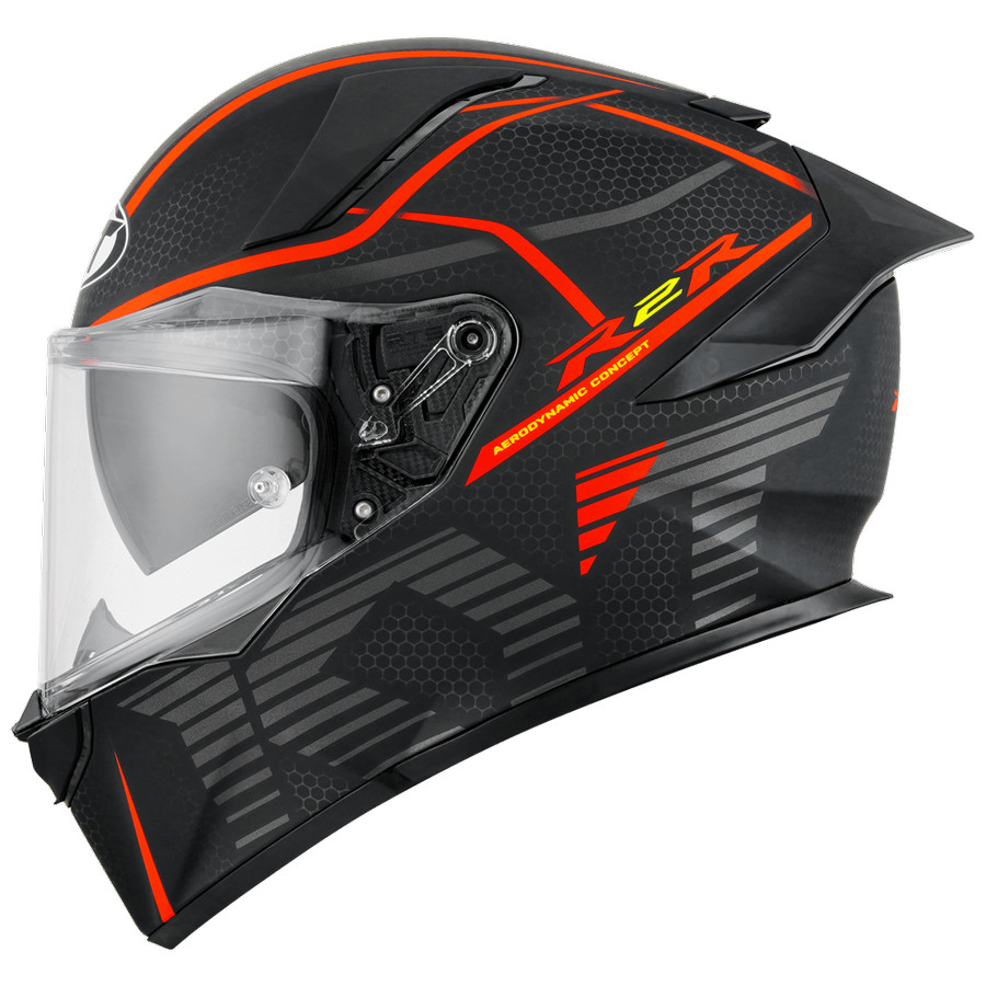KYT R2R Pro Concept MATT BLACK RED Full Face Motorcycle Helmet Moto World Nepal