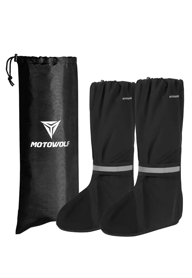 Motowolf Waterproof Shoe Cover MDL1902 BLACK With Reflector Moto
