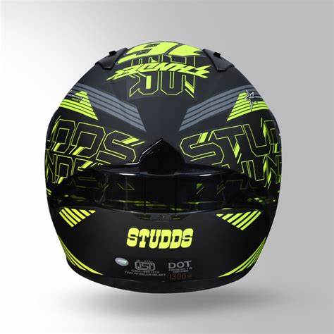 Studds Thunder D11 Matt Black Fluorescent Yellow N5 Full Face